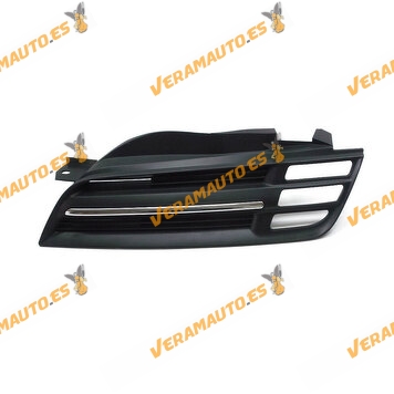 Front Bumper Nissan Micra III K12 from 2002 to 2005 Left Black with Frame and Chromed Edge similar to 62330AX600