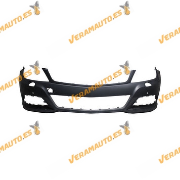 Front Bumper Mercedes C-Class W204 from 2011 to 2014 With Washer and Parking Sensor Primed OEM 2048805540