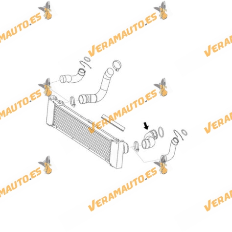 Left Intercooler Flexible Sleeve Mercedes Vito/Viano W639 | Sprinter W906 Engines 2.1/3.0 CDI | OEM Similar to 6460980083