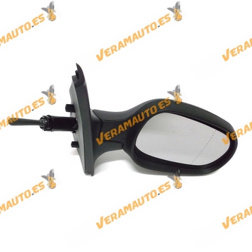 Espejo Retrovisor Renault Clio Del 2001 Al 2005 Con Mando Mecanico Negro Derecho