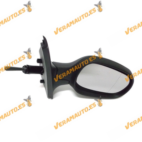 Espejo Retrovisor Renault Clio Del 2001 Al 2005 Con Mando Mecanico Negro Derecho