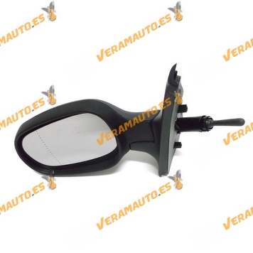 Espejo Retrovisor Renault Clio Del 2001 Al 2005 Con Mando Mecanico Negro Izquierdo