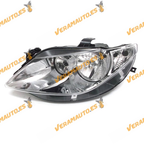 Faro Seat Ibiza (6J) de 2008 a 2012 izquierdo lamparas H7 y H7 fondo cromado electrico similar a 6J1941005C 6J1941005D