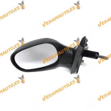 Espejo Retrovisor Renault Clio Del 1998 Al 2001 Con Mando Mecanico Izquierdo Negro
