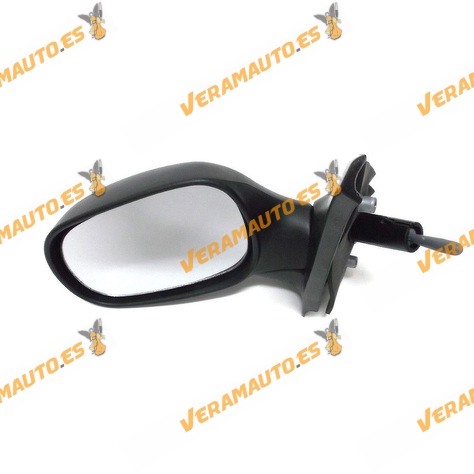 Espejo Retrovisor Renault Clio Del 1998 Al 2001 Con Mando Mecanico Izquierdo Negro