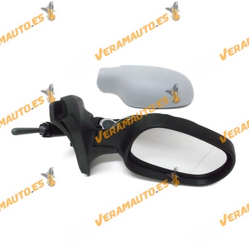 Espejo Retrovisor Renault Clio II de 2001 a 2005 | Derecho | Con Mando Mecánico | Carcasa Imprimada | OE Similar 7701471857