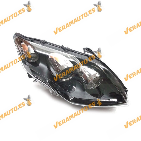 Faro Renault Laguna III De 2007 a 2010 Lamparas H7 y H7 Regulacion Electrica Sin Motor Negro Derecho Similar A 260100072R