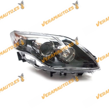 Faro Renault Laguna III De 2007 a 2010 Lamparas H7 y H7 Regulacion Electrica Sin Motor Negro Derecho Similar A 260100072R