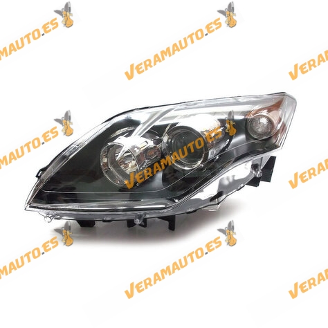 Faro Renault Laguna III De 2007 a 2010 Lamparas H7 y H7 Regulacion Electrica Sin Motor Negro Izquierdo Similar A 260600074R