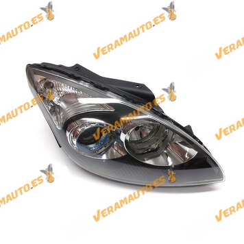 Faro optica Hyundai I30 H1 y H7 electrico sin motor negro derecho de 2007 a 2012 similar a 921022R000