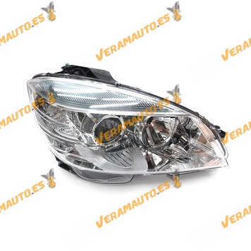 Faro Mercedes Clase C W204 de 2007 a 2011 lamparas h7 y h7 con motor Electrico blanco delantero derecho