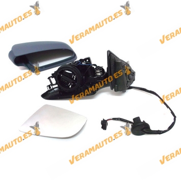 Espejo Retrovisor Audi A3 8P 5 Puertas de 2003 a 2008 Izquierdo | Eléctrico | Abatible | Térmico | Imprimado | OEM 8P1858531H