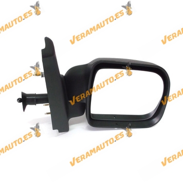Espejo Retrovisor Renault Kangoo Del 1997 Al 2000 Con Mando Mecanico Derecho Negro