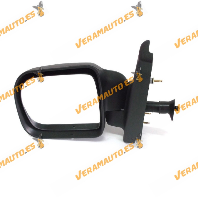 Espejo Retrovisor Renault Kangoo Del 1997 Al 2000 Con Mando Mecanico Izquierdo Negro