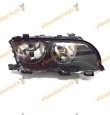 Faro Bmw Serie 3 E46 de 1998 a 2001 derecho lamparas H7 y H7 fondo negro similar a 63126902746 63126906494