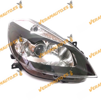 Faro Renault Clio de 2005 al 2009 lamparas H7 mas H7 y H1 fondo negro SPORT delantero derecho