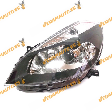 Faro Renault Clio 2005 al 2009 Izquierdo Lamparas H7 mas H7 y H1 Fondo Negro Sport