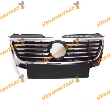 Front Grille Volkswagen Passat from 2005 to 2010 Black with Chromed Frames equal to OEM 3C0853651E