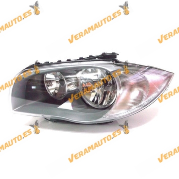 Faro Bmw E81 E87 Serie 1 Del 2007 Al 2013 Lampara H7 y H7 Fondo Gris Izquierdo