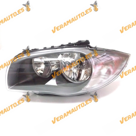 Faro Bmw E81 E87 Serie 1 Del 2007 Al 2013 Lampara H7 y H7 Fondo Gris Izquierdo