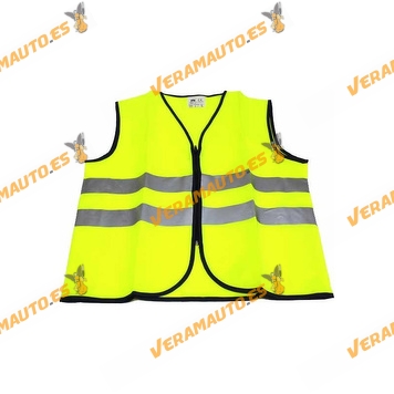 Reflective security vest for emergencies, with zip closing, homologated ISO 20471:2013