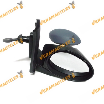 Espejo Retrovisor Citroen C1 Peugeot 107 Toyota Aygo de 2005 a 2014 Con Mando Mecanico Imprimado Derecho