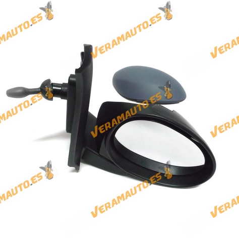 Espejo Retrovisor Citroen C1 Peugeot 107 Toyota Aygo de 2005 a 2014 Con Mando Mecanico Imprimado Derecho