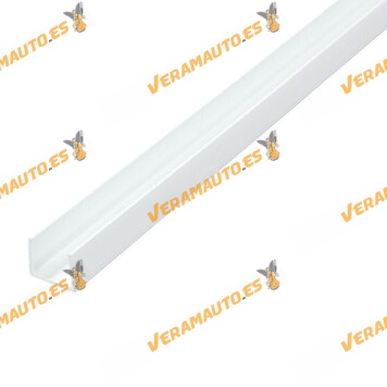 Perfil en U | Aluminio Blanco | 10 x 10 x 1,5 mm | Largo 2,5 Metros