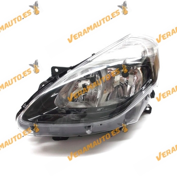 Faro Renault Clio del 2009 al 2012 lamparas H7 y H7 Electrico sin motor de regulacion fondo negro delantero izquierdo