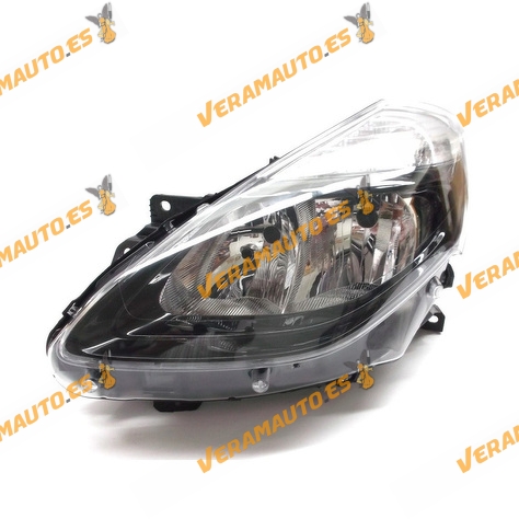 Faro Renault Clio del 2009 al 2012 lamparas H7 y H7 Electrico sin motor de regulacion fondo negro delantero izquierdo