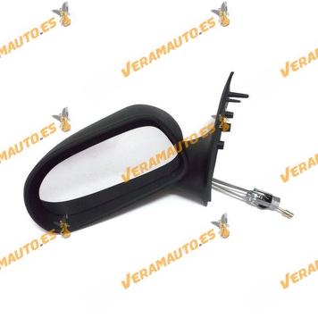 Espejo Retrovisor Fiat Bravo Desde 1995 hasta 2002 Con Mando Mecanico Negro Izquierdo
