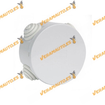 Round Surface Watertight Junction Box With 4 Cones | 80 x 40 mm
