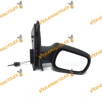 Espejo Retrovisor Ford Fiesta Del 2002 Al 2006 Derecho Con Mando Mecanico Negro