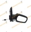 espejo ford fiesta 2002 - 2006 derecho con mando mecanico negro