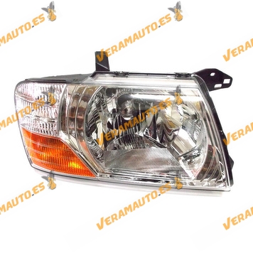 Faro Mitsubishi Montero Pajero Del 2003 Al 2007 Lampara H4 Derecho Fondo Cromado