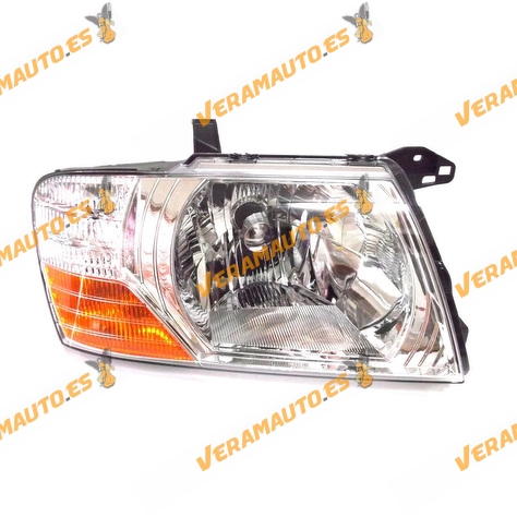 Faro Mitsubishi Montero Pajero Del 2003 Al 2007 Lampara H4 Derecho Fondo Cromado