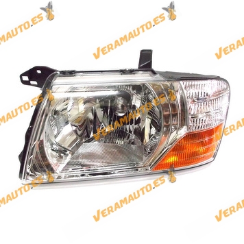 Faro Mitsubishi Montero Pajero Del 2003 Al 2007 Lampara H4 Izquierdo Fondo Cromado