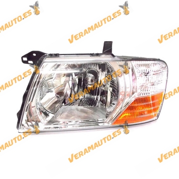 Faro Mitsubishi Montero Pajero Del 2003 Al 2007 Lampara H4 Izquierdo Fondo Cromado