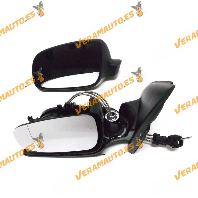 Espejo Retrovisor Volkswagen Lupo Seat Arosa 2001 En Adelante Con Mando Mecanico Carcasa Grande Izquierdo