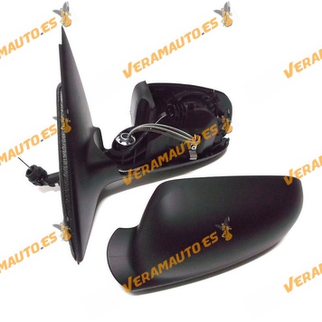Espejo Retrovisor Volkswagen Lupo Seat Arosa 2001 En Adelante Con Mando Mecanico Carcasa Grande Izquierdo