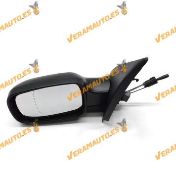 Espejo Retrovisor Renault Megane del 2002 al 2008 con mando mecanico negro izquierdo