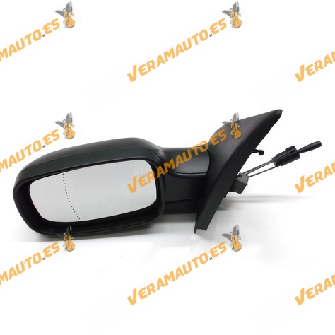 Espejo Retrovisor Renault Megane del 2002 al 2008 con mando mecanico negro izquierdo