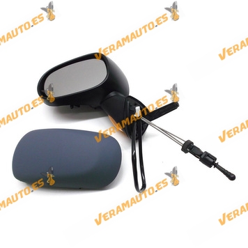 Espejo Retrovisor Renault Modus de 2004 a 2008 izquierdo mecanico imprimado piloto ambar convexo OEM 7701060071