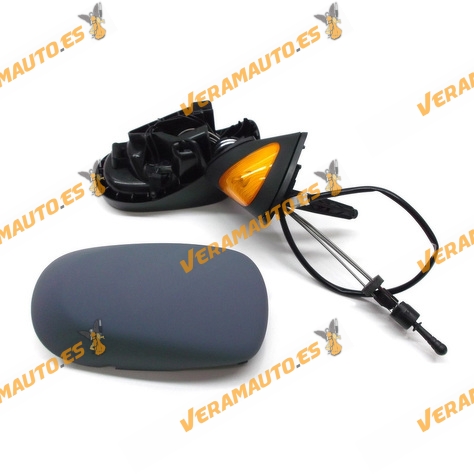 Espejo Retrovisor Renault Modus de 2004 a 2008 derecho mecanico imprimado sensor piloto ambar convexo OEM 7701060071
