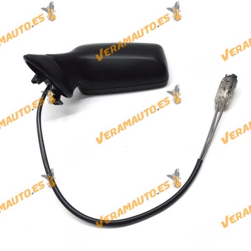 Espejo Retrovisor Audi 80 De 1987 Al 1994 Con Mando Mecanico Izquierdo Negro