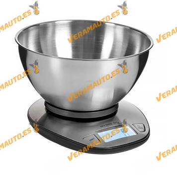 Digital Scale with Steel Bowl | Dimensions 22 x 22 x 13 cm | 5kg capacity