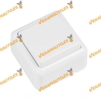 White Surface Mounted Circuit Breaker | Maximum Amperage 10A | Maximum Voltage 250V