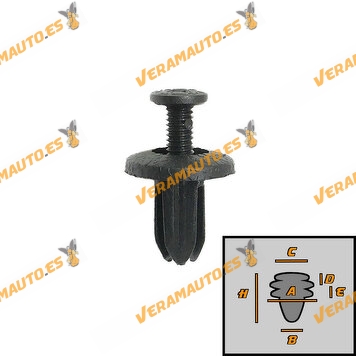 Set 10 Expandable Rivet Staples for Honda | Inner Pillars | Trunk Trim | OEM Similar to 91550-SH3-003