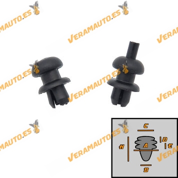 Set of 10 PSA | VAG | OEM Rear Trunk Tray Hook Clips Similar to 191867775A | 699218 | 7588KH