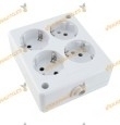 Multiple Base with 4 Sockets | White | 250V 16A